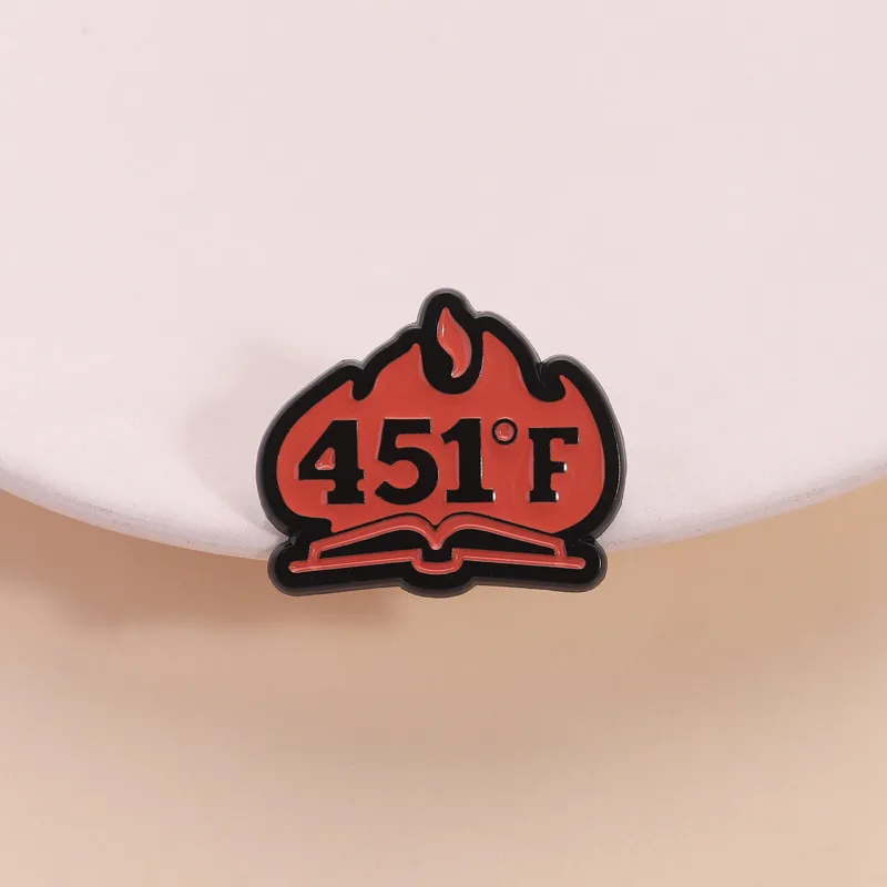 Science Buddies - Fahrenheit 451 Book Enamel Pin Science