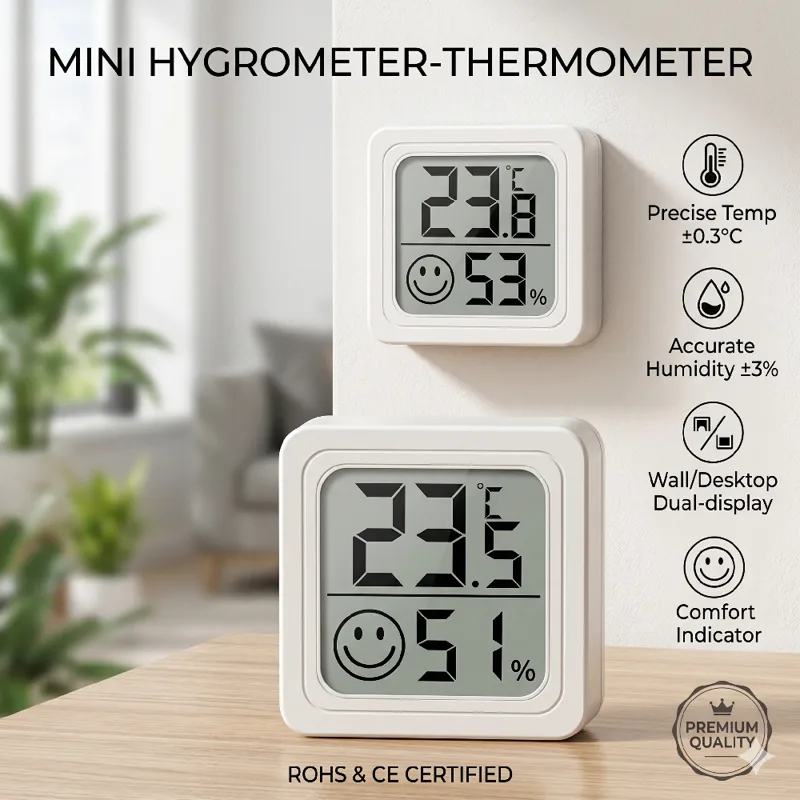 Weather Station Indoor - Mini LCD Digital Thermometer Hygrometer Indoor