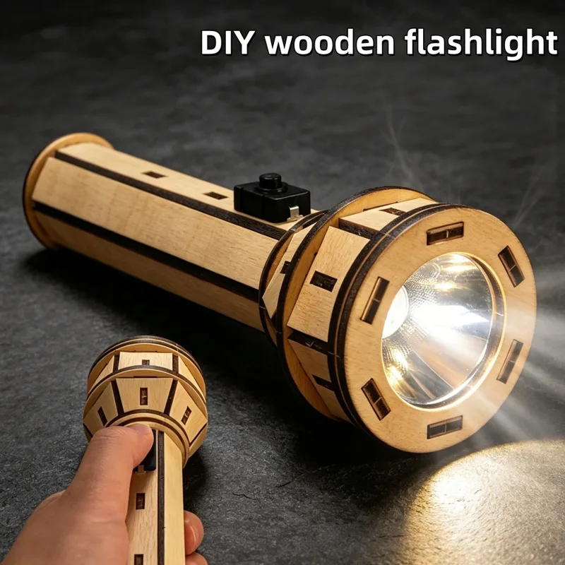 Science Project Diy - Wooden DIY Flashlight Puzzle Kit STEM