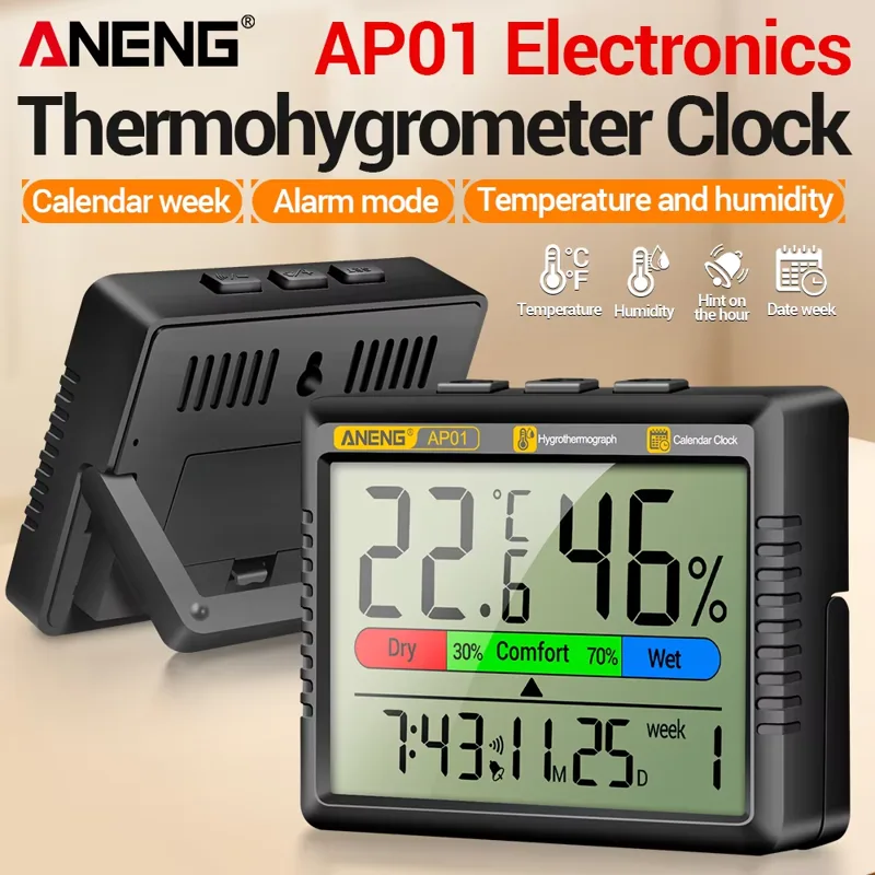 Weather Station Indoor - ANENG AP01 LCD Digital Thermometer Hygrometer