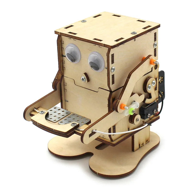 Science Project Robot - Robot Eating Coin Wood DIY Model