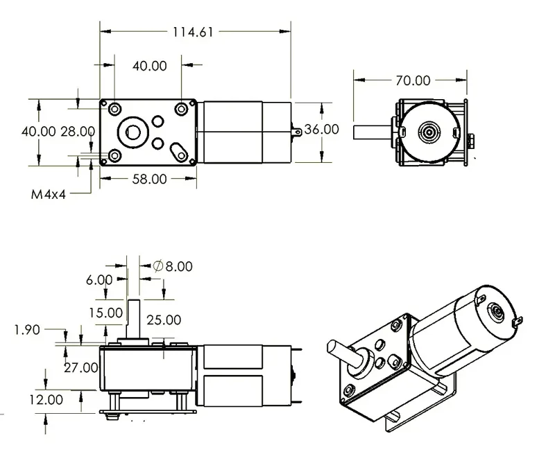 Robot Arm Motor - ASMC-LQ ASME-SQ 60/70/120KG Worm Gear Reduction