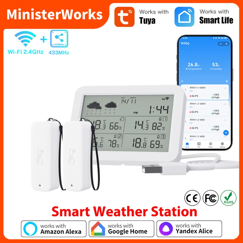 Weather Station Indoor - Tuya WiFi Weather Station RF433 Wireless