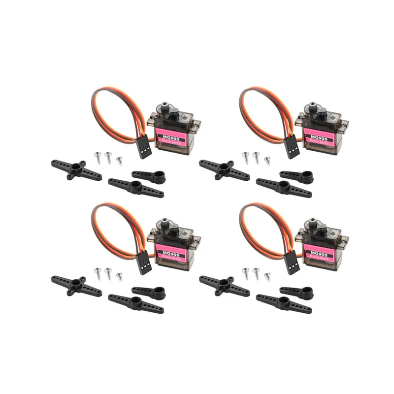 Robot Arm Motor - 4pcs Micro Servo Metal Gear 90
