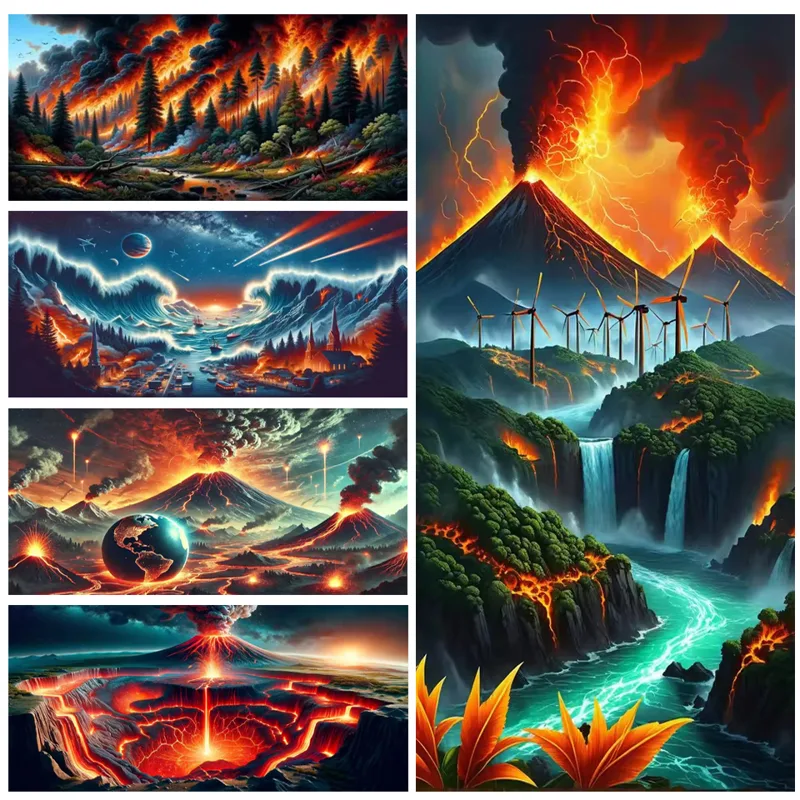 Volcano Kit Eruption - 5D DIY Large Diamond Painting Amazing