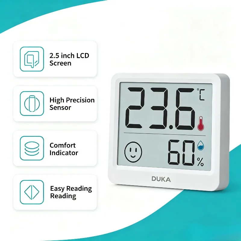 DUKA Atuman 2.5 inch LCD Elect - Weather Station Indoor recension och pris