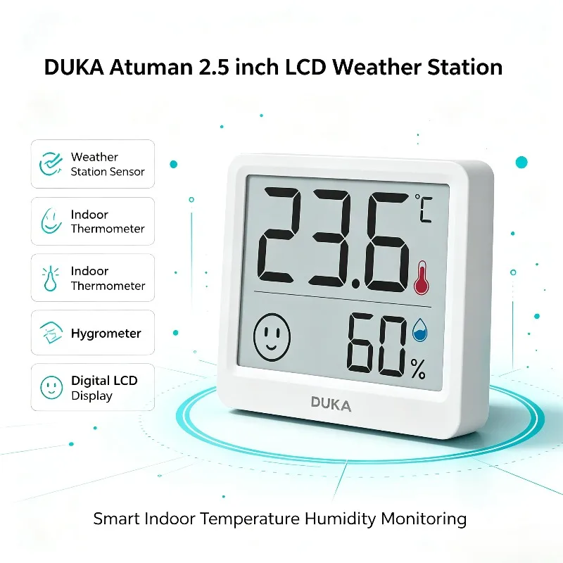 DUKA Atuman 2.5 inch LCD Elect - Weather Station Indoor recension och pris