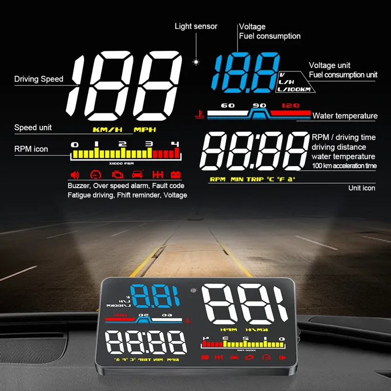 D5000 Digital OBD2 Car Windshi - Anemometer Wind Speed recension och pris
