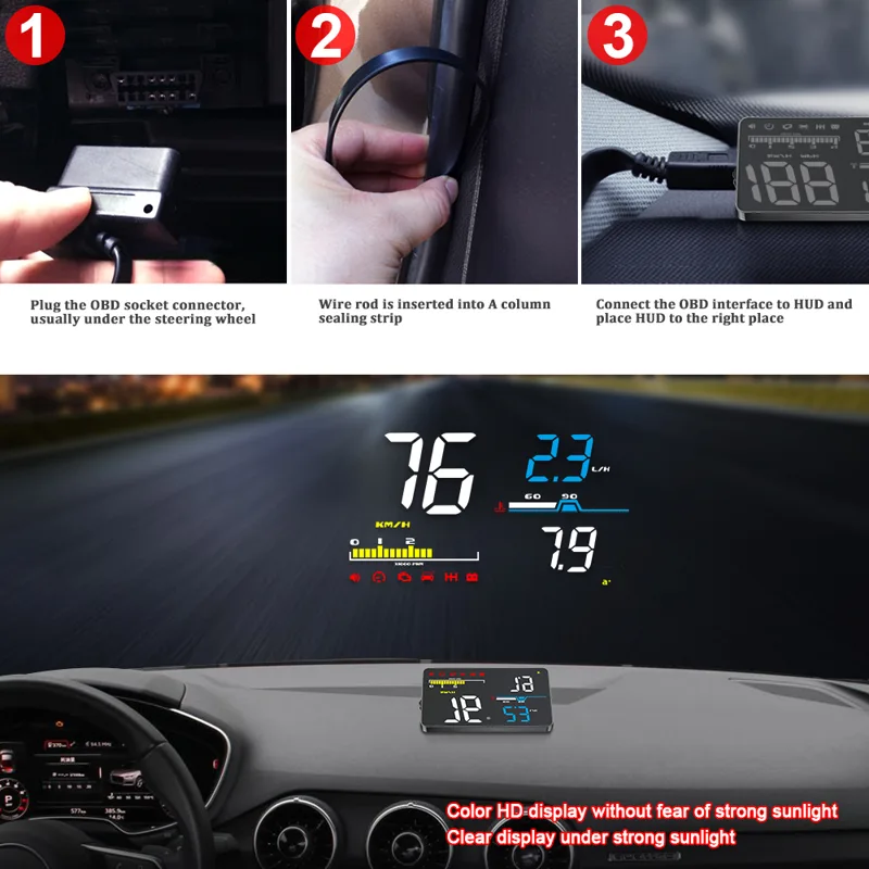 D5000 Digital OBD2 Car Windshi - Anemometer Wind Speed recension och pris
