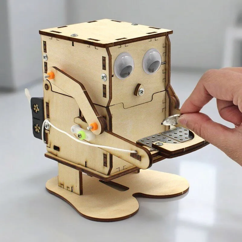 Wooden Assemble DIY Robot Eati - Science Project Robot recension och pris