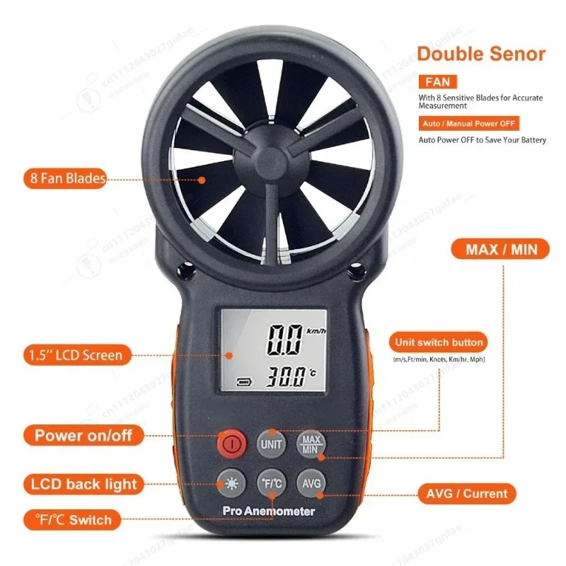 BT-100 Digital Anemometer Hand - Anemometer Wind Speed recension och pris