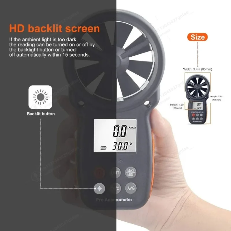 BT-100 Digital Anemometer Hand - Anemometer Wind Speed recension och pris