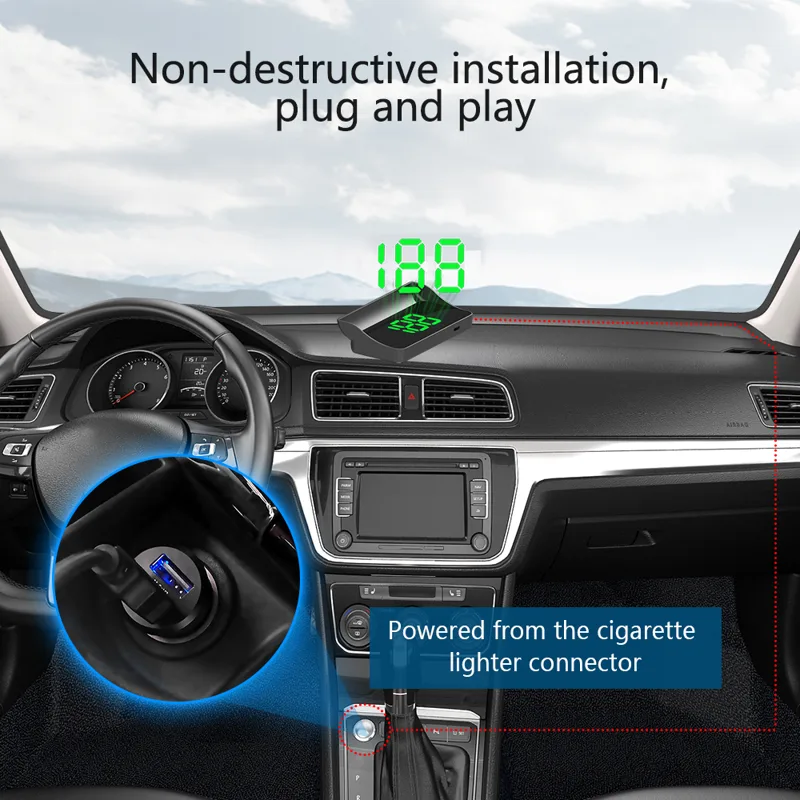 W1 Car HUD Head Up Display Win - Anemometer Wind Speed recension och pris