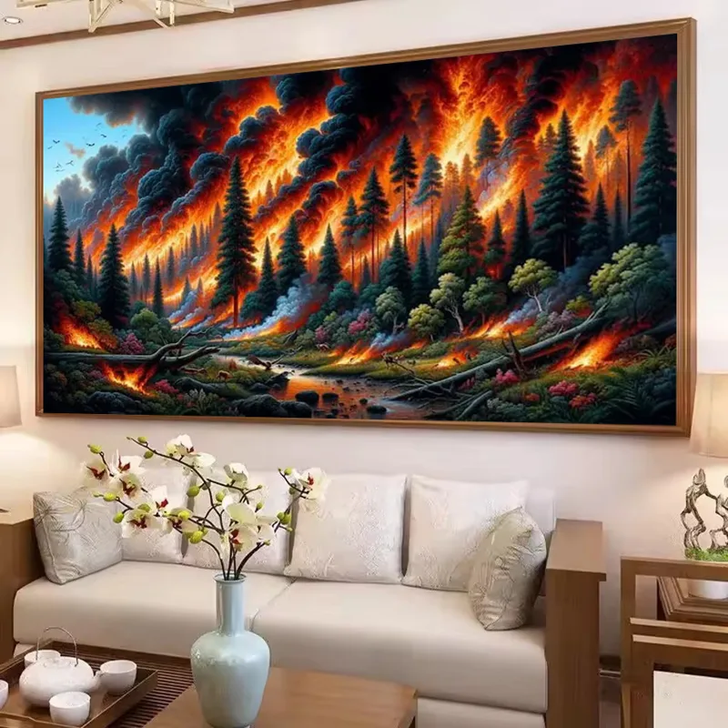 5D DIY Large Diamond Painting  - Volcano Kit Eruption recension och pris