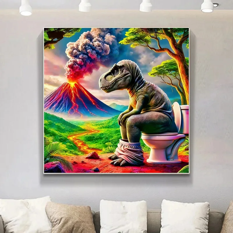 Dinosaur Toilet 5D Diamond Pai - Volcano Kit Eruption recension och pris