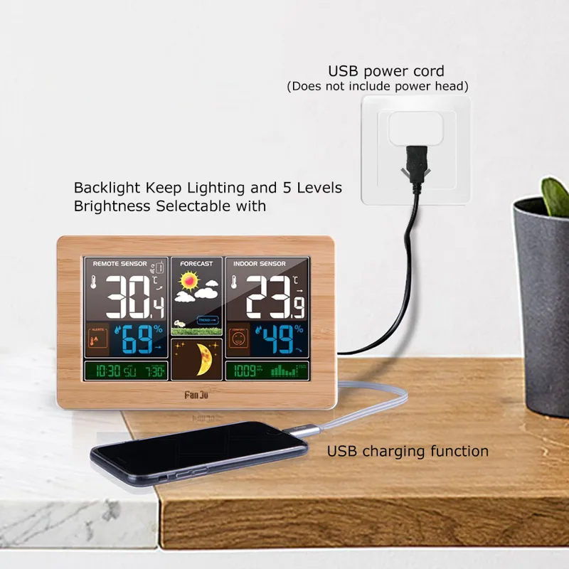 FanJu FJ3378 Digital Alarm Clo - Weather Station Indoor recension och pris