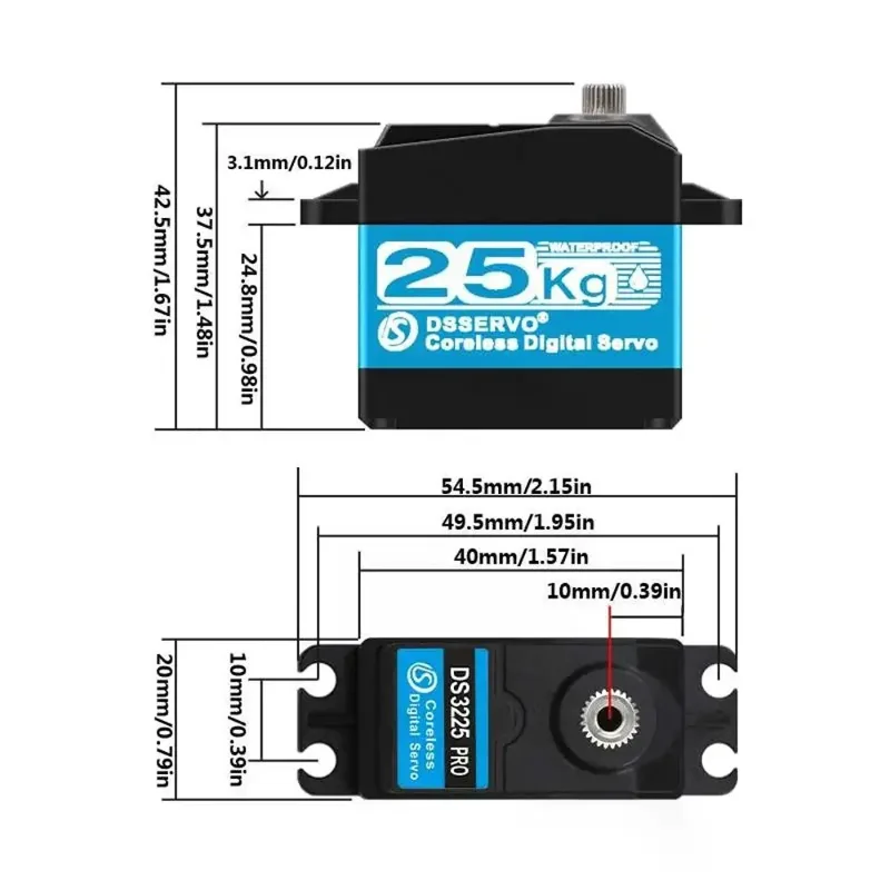 DS3225 Pro 25kg Coreless Digit - Robot Arm Motor recension och pris