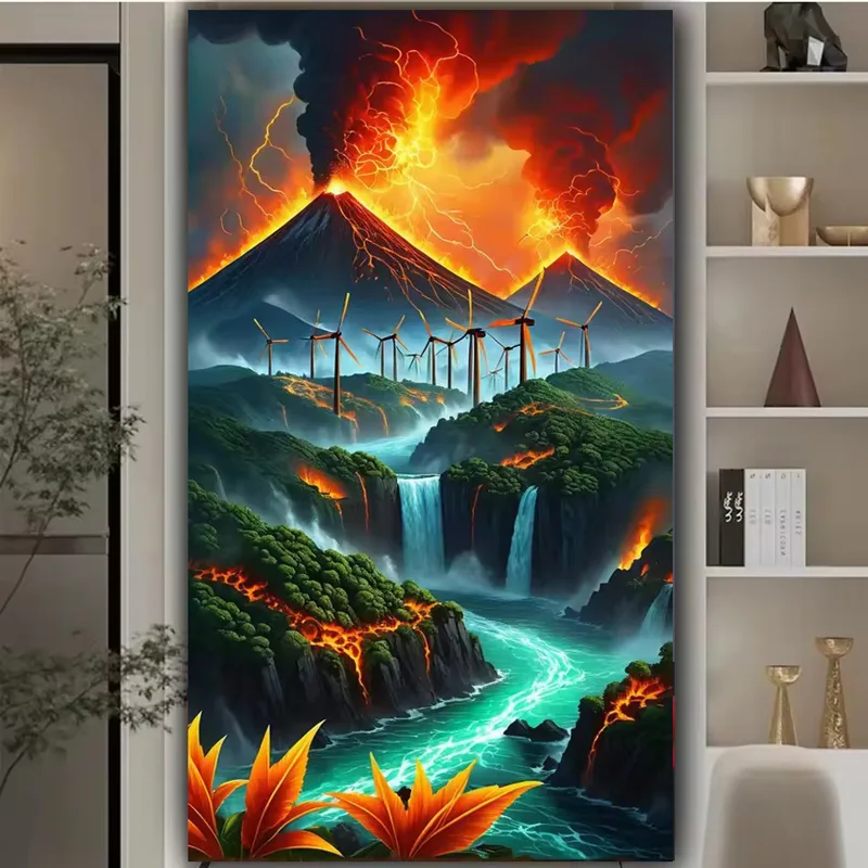 5D DIY Large Diamond Painting  - Volcano Kit Eruption recension och pris
